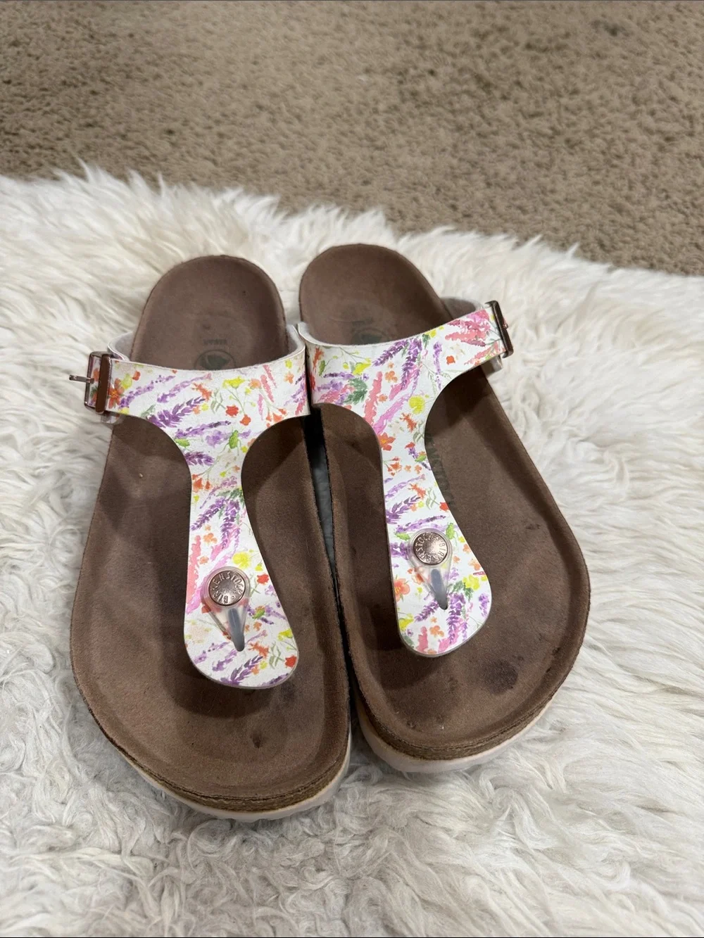 Birkenstock Floral Print Gizeh‎ Vegan Thong Sandal Women’s Size 37 US 6